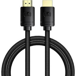 Baseus Καλώδιο HDMI 2.1 Braided HDMI Male to HDMI Male 1m Black CAKGQ-J01