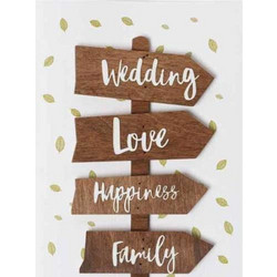 Μίνι Ευχετήρια Κάρτα wedding Love Happiness Family Πινακίδες