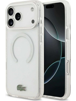 Lacoste Shockproof Διαφανής Παγάκι MagSafe - θήκη για Apple iPhone 17 Pro Max - Λευκό