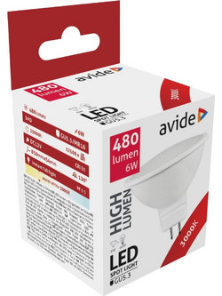 Avide LED Σπότ Αλουμίνιο + Πλαστικό 6W GU5.3 12V 120 Θερμό 3000K