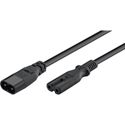 GOOBAY καλώδιο προέκτασης τροφοδοσίας 97201, 2x 0.75mm 2m, μαύρο
