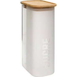 Κουτί Αποθήκευσης Ζάχαρης Sugar 07.213404B 8x12x21,5cm 1,6lt Natural-Clear Ξύλο,Γυαλί