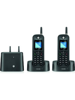 Motorola O-202 Ασύρματο Τηλέφωνο Σετ Duo με Ανοιχτή Ακρόαση Μαύρο