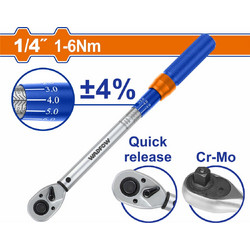 WADFOW WWQ5D01 ΔΥΝΑΜΟΚΛΕΙΔΟ 1/4" 196mm / 1-6Nm
