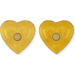 Σετ Κηροπήγια 2 Τέμ. Pip Studio - Metal Heart Yellow 10x3cm