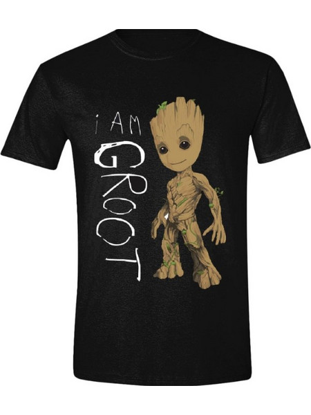 Marvel: Guardians of the Galaxy - I Am Groot Scribbles Black T-Shirt Size Large