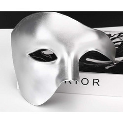Ophelia's Dream Toys- Half Face Silver Masquerade Mask- 10MZ-260SIL