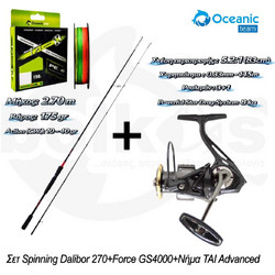 Σετ Spinning Dalibor 270+Force GS4000+Νήμα TAI Advanced
