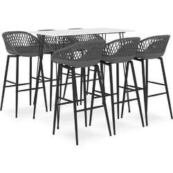 vidaXL Σετ Επίπλων Μπαρ 120x60x105 εκ. (Κωδ. 3014184) - 7-τεμαχίων-λευκό-γκρι