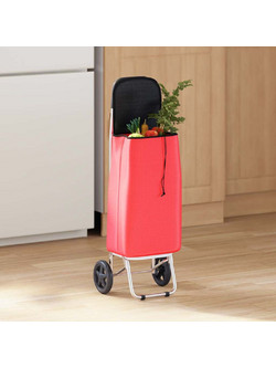 vidaXL Καρότσι Αγορών 35x28x92 εκ. Ύφασμα Oxford - Κόκκινο