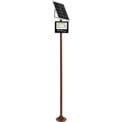 GLOBOSTAR(R) HELIOS-280 GLB-000-0005 Μεταλλικός Γαλβανισμένος Στύλος Φωτισμού για Φωτοβολταϊκό Προβολέα Εξωτερικού Χώρου - RAL 8004 Corten Καφε Ματ - Μ35 x Π25 x Υ280cm