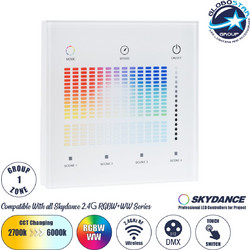GLOBOSTAR(R) 73153 SKYDANCE T15-S AURORA RGB+CCT DMX512 Master Ασύρματο Χειριστήριο Τοίχου Αφής 1 Ζώνης 5CH AC 100-240V 0.1A Max IP20 - DMX512 + RF 2.4GHz + Εμβέλεια 30m - M8.6xΠ8.6xΥ3.3cm