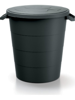 PROSPERPLAST Κάδος απορριμμάτων με καπάκι Μαύρος 120lt IDSM120U-S411