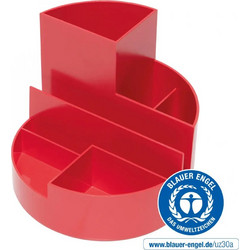 Maul Pen Holder 6 Compartments Made Recycled Plastic Eco Maul Red