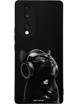 Sonique Men's Edition Θήκη (Honor 70 5G) με Σχέδιο «Audio Kitten - Black»