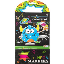 Neon Colouring Book 15x15 Cm, 40 Sheets