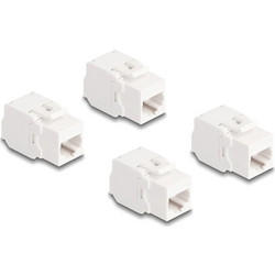 DELOCK Keystone module 86051, RJ45 σε LSA, Cat.6A UTP, λευκό, 4τμχ 86051