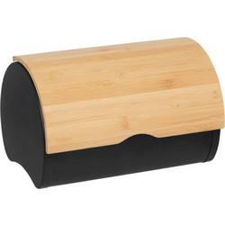 5five Ψωμιέρα με καπάκι και διαστάσεις 32x20.5x24cm - Black