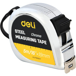 DELI STEEL TAPE MEASURE 5M/16'x19MM SILVER