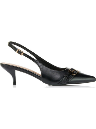 GoGo Shoes Γόβες Slingback με Λεπτό Χαμηλό Τακούνι Μαύρες J623-10