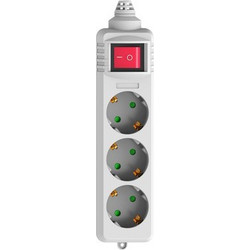 Powertech POWERTECH πολύπριζο PT-885, 3x schuko, 16A, χωρίς καλώδιο, λευκό