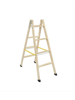 Pallbest Διπλή Σκάλα Ξύλινη 2x7 Σκαλοπάτια WP7000