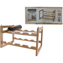 Μπουκαλοθήκη Με 8 Θέσεις Φυσικό Ξύλο 41.5x24x26cm 06513979