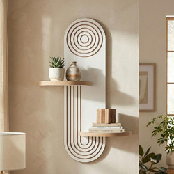 Ραφιέρα τοίχου Artwill Megapap Mdf χρώμα λευκό - oak 46x13x70εκ