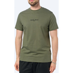 FRED PERRY EMBOIDERED T-SHIRT - ΑΝΔΡΙΚΟ T-SHIRT ΧΑΚΙ