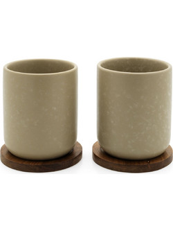 Bredemeijer Teebecher Umea 200ml beige with coaster 142025