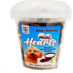 MBF Gourmet Cookies Mini Hearts Milk, Vanilla & Chocolate 160gr