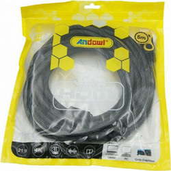 Andowl Καλώδιο HDMI 2.0 Braided HDMI Male to HDMI Male 5m Black