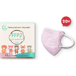 Tiexiong FFP2 Filtering Half Mask Παιδική Ροζ 20τμχ
