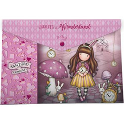 Santoro gorjuss Φάκελος με κουμπί pink 23719