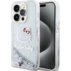 Θήκη Πλάτης Hello Kitty Liquid Glitter Electroplating Head Logo για iPhone 13 Pro - Χρώμα: Διάφανο HKHCP13LLIKHET