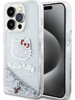 Θήκη Πλάτης Hello Kitty Liquid Glitter Electroplating Head Logo για iPhone 13 Pro - Χρώμα: Διάφανο HKHCP13LLIKHET