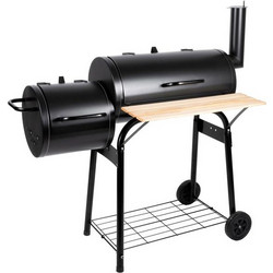Alpina BBQ Smoker Ψησταριά Κάρβουνου με Καπνιστήρι και Ρυθμιζόμενη Καμινάδα 104x58x114 cm, 30663 - Alpina Switzerland