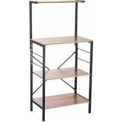Sidirela ΠΟΛΥΡΑΦΙ ΜΕΤΑΛΙΚΟ + MDF 58χ35χ121 Ε-3937