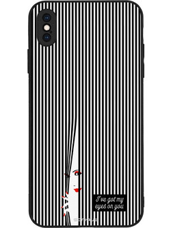 Sonique Stripe Stories Series Θήκη με Σχέδιο «Eye on You» Black (iPhone XS Max)