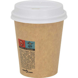 vidaXL Χάρτινα καπάκια καφέ O80 mm 8oz 1000 τεμάχια Λευκό πλαστικό