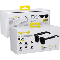 Titmo Smart Ai Glasses With Music And recording, Black glass, G-200, black