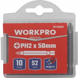 ΜΥΤΕΣ PH ΑΠΛΕΣ 2.0 x 50mm ΜΑΓΝΗΤΙΚΕΣ ΣΕΤ 10τμχ WP408026 WORKPRO (ΚΑΡΤΕΛΑ)
