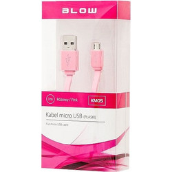 Καλώδιο USB A σε microUSB B 1m Ροζ DM-66-065