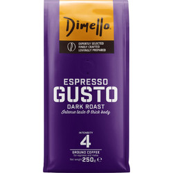 Dimello Gusto Dark Roast Καφές Espresso Αλεσμένος 250gr