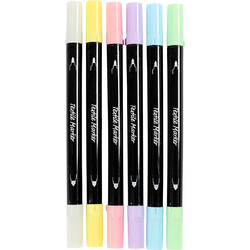 Creativ Company - Textile markers, line 2,3+3,6 mm, pastel colours, 6 pc/ 1 pack (334829) - Toys