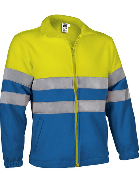 Fleece Jacket Υψηλής Ορατότητας AIRPORT Valento Fluo Yellow-Royal Blue