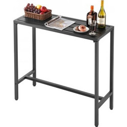 VEVOR Τραπέζι Bar Outdoor, 100 x 37,5 cm Τραπέζι Bar Patio, Αδιάβροχο Κορυφαίο & στιβαρό μεταλλικό σκελετό, Ορθογώνιο πάγκο Ύψος Τραπεζαρίες, Έπιπλα εξωτερικού χώρου για Μπαλκόνι, Αυλή, Υδρομασάζ, Δίπ