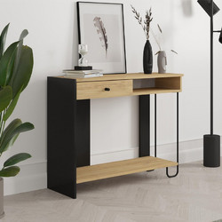 Κονσόλα χρώμα sapphire oak - silky black 100x35x79εκ