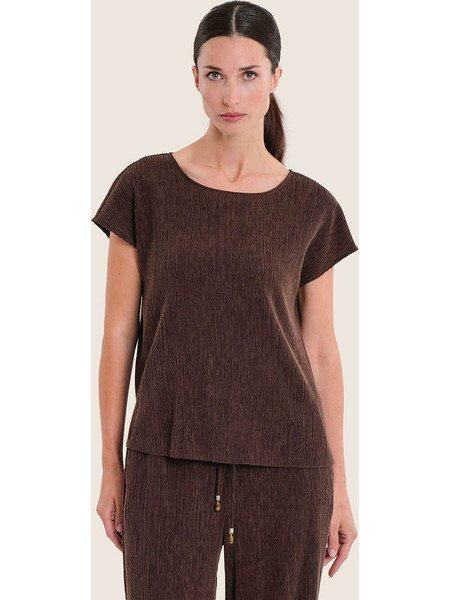 Gerry Weber γυναικείο Τ-shirt με ανάγλυφο ύφασμα - N71951706038 Καφέ