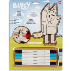 Σετ ζωγραφικής με αριθμούς Bluey με ξύλινη φιγούρα MDF και 5 μαρκαδόρους Y29,7x21εκ